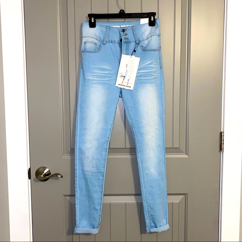 Light blue skinny jeans